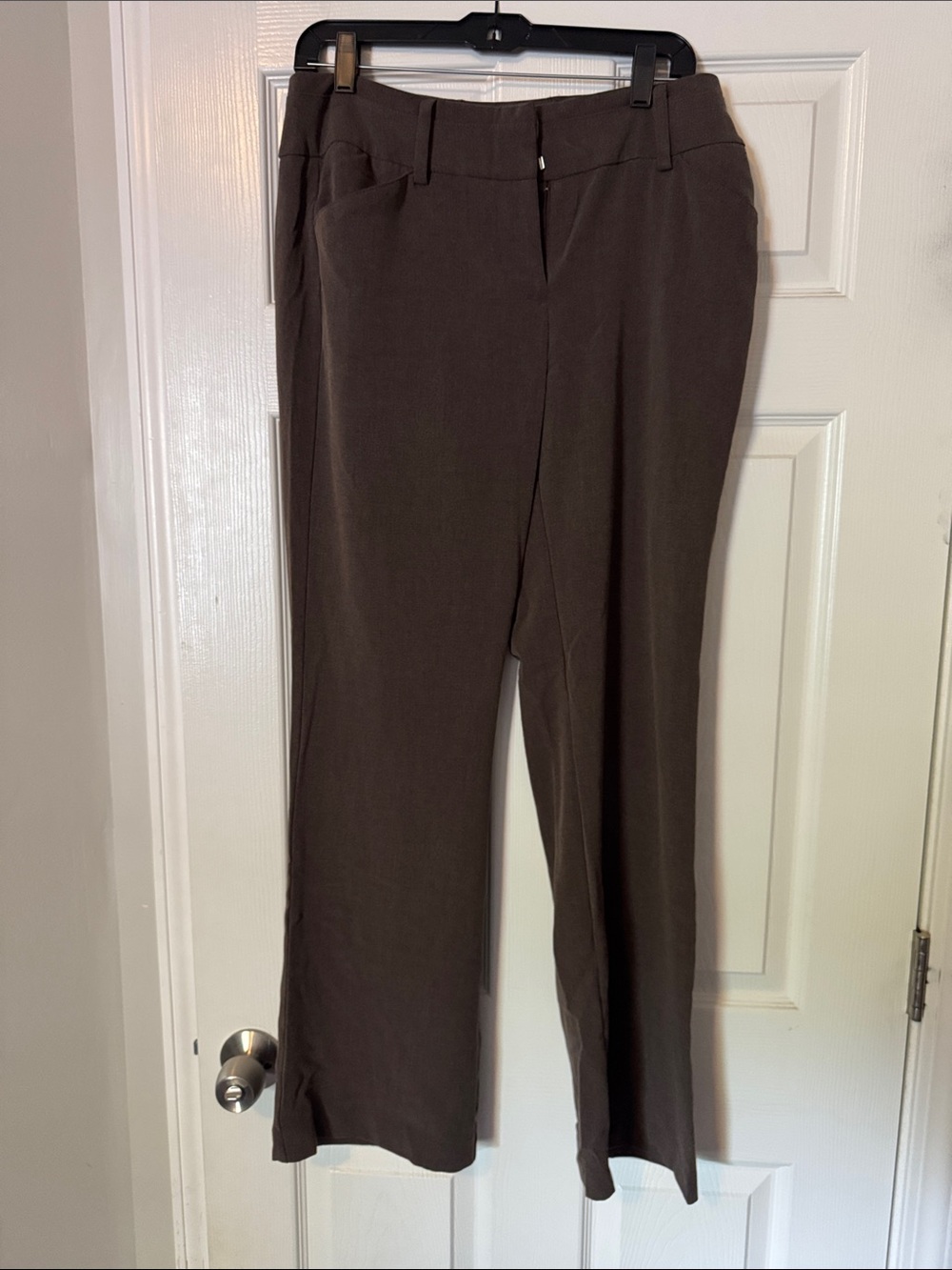 New York & Company Brown Straight-Leg Dress Pants